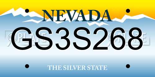 GS3S268 Nevada License Plate