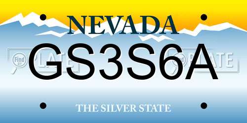 GS3S6A Nevada License Plate