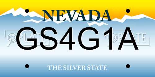 GS4G1A Nevada License Plate