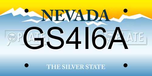 GS4I6A Nevada License Plate