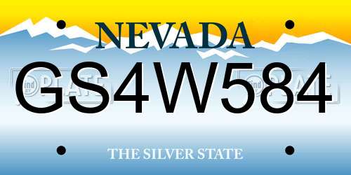 GS4W584 Nevada License Plate