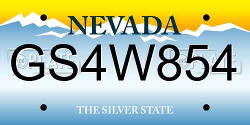 GS4W854 Nevada License Plate