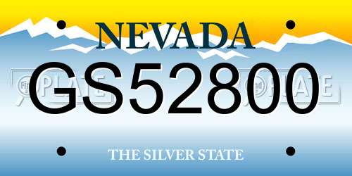GS52800 Nevada License Plate