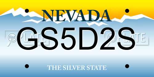 GS5D2S Nevada License Plate