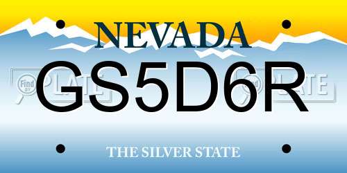 GS5D6R Nevada License Plate