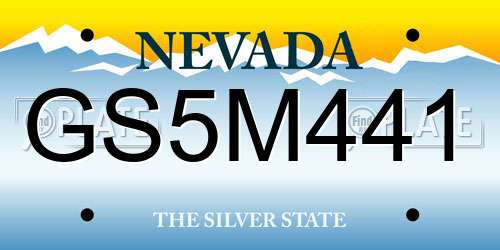 GS5M441 Nevada License Plate