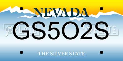 GS5O2S Nevada License Plate