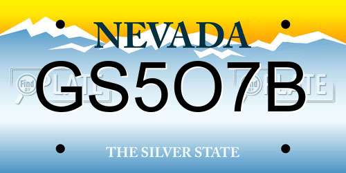 GS5O7B Nevada License Plate