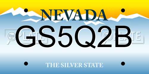 GS5Q2B Nevada License Plate