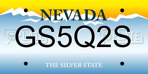 GS5Q2S Nevada License Plate