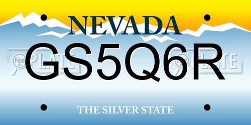 GS5Q6R Nevada License Plate