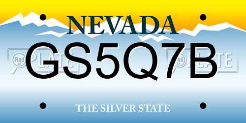 GS5Q7B Nevada License Plate