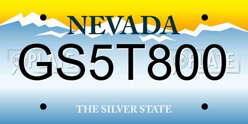 GS5T800 Nevada License Plate