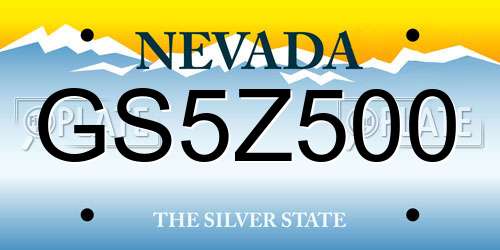 GS5Z500 Nevada License Plate