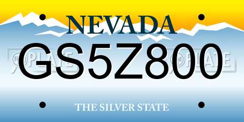 GS5Z800 Nevada License Plate