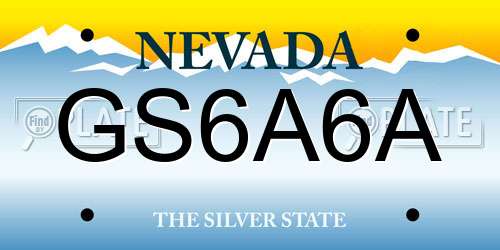 GS6A6A Nevada License Plate