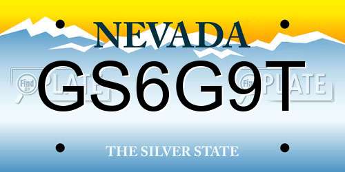 GS6G9T Nevada License Plate