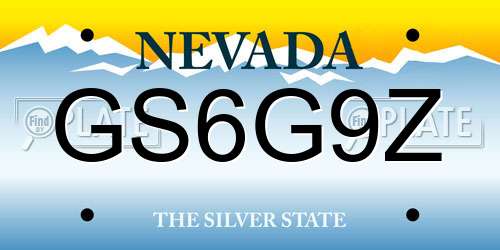 GS6G9Z Nevada License Plate
