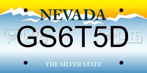 GS6T5D Nevada License Plate