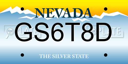 GS6T8D Nevada License Plate