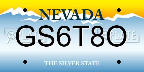 GS6T8O Nevada License Plate