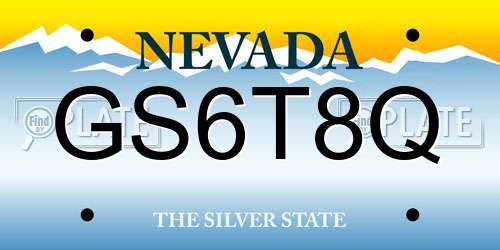 GS6T8Q Nevada License Plate