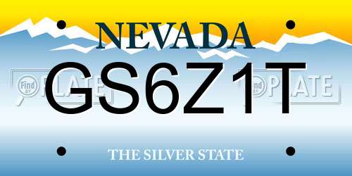 GS6Z1T Nevada License Plate