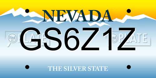 GS6Z1Z Nevada License Plate