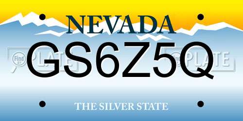 GS6Z5Q Nevada License Plate