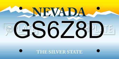GS6Z8D Nevada License Plate