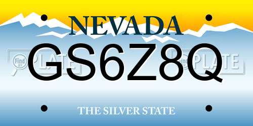 GS6Z8Q Nevada License Plate