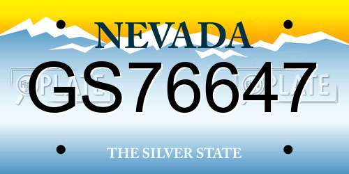 GS76647 Nevada License Plate