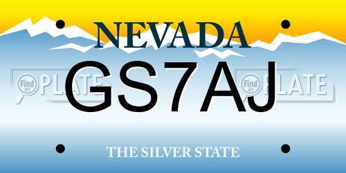 GS7AJ Nevada License Plate