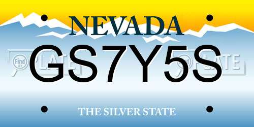 GS7Y5S Nevada License Plate