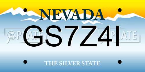 GS7Z4I Nevada License Plate