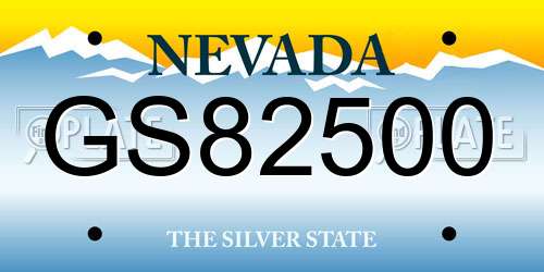 GS82500 Nevada License Plate