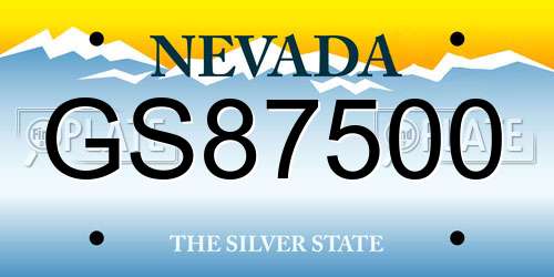 GS87500 Nevada License Plate