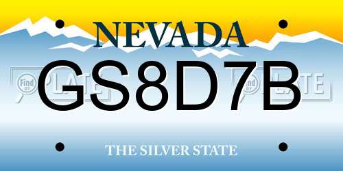 GS8D7B Nevada License Plate