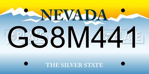 GS8M441 Nevada License Plate