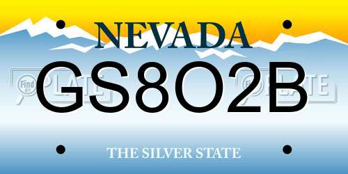 GS8O2B Nevada License Plate