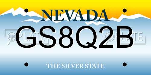 GS8Q2B Nevada License Plate