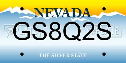 GS8Q2S Nevada License Plate