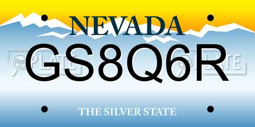 GS8Q6R Nevada License Plate