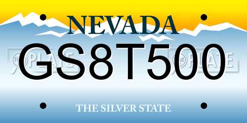 GS8T500 Nevada License Plate