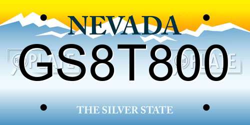 GS8T800 Nevada License Plate