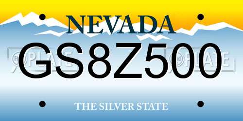 GS8Z500 Nevada License Plate