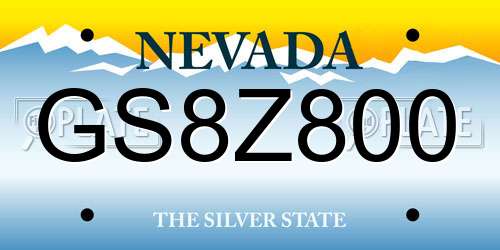 GS8Z800 Nevada License Plate