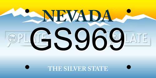 GS969 Nevada License Plate
