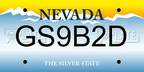 GS9B2D Nevada License Plate