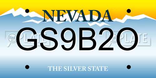 GS9B2O Nevada License Plate